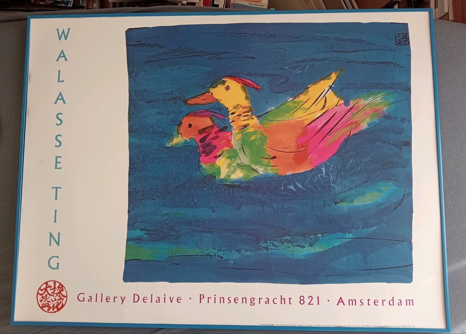 Vintage Affiche Walasse Ting - Gallery Delaive Amsterdam, Antiek en Kunst, Ophalen of Verzenden