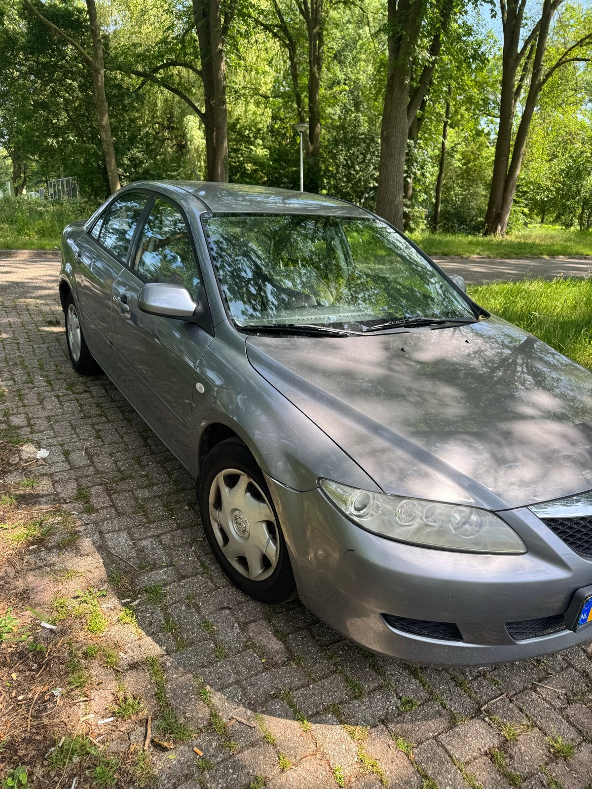 Mazda 6 1.8 SDN Exclusive 2003 Grijs, Auto's, Mazda, Particulier, Benzine, C, Sedan, Handgeschakeld, Origineel Nederlands, Zilver of Grijs