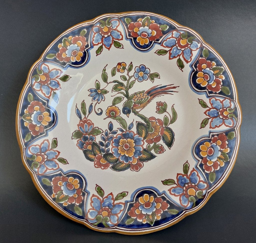 Vintage Royal Tichelaar Makkum polychroom wandbord, Antiek en Kunst, Ophalen of Verzenden