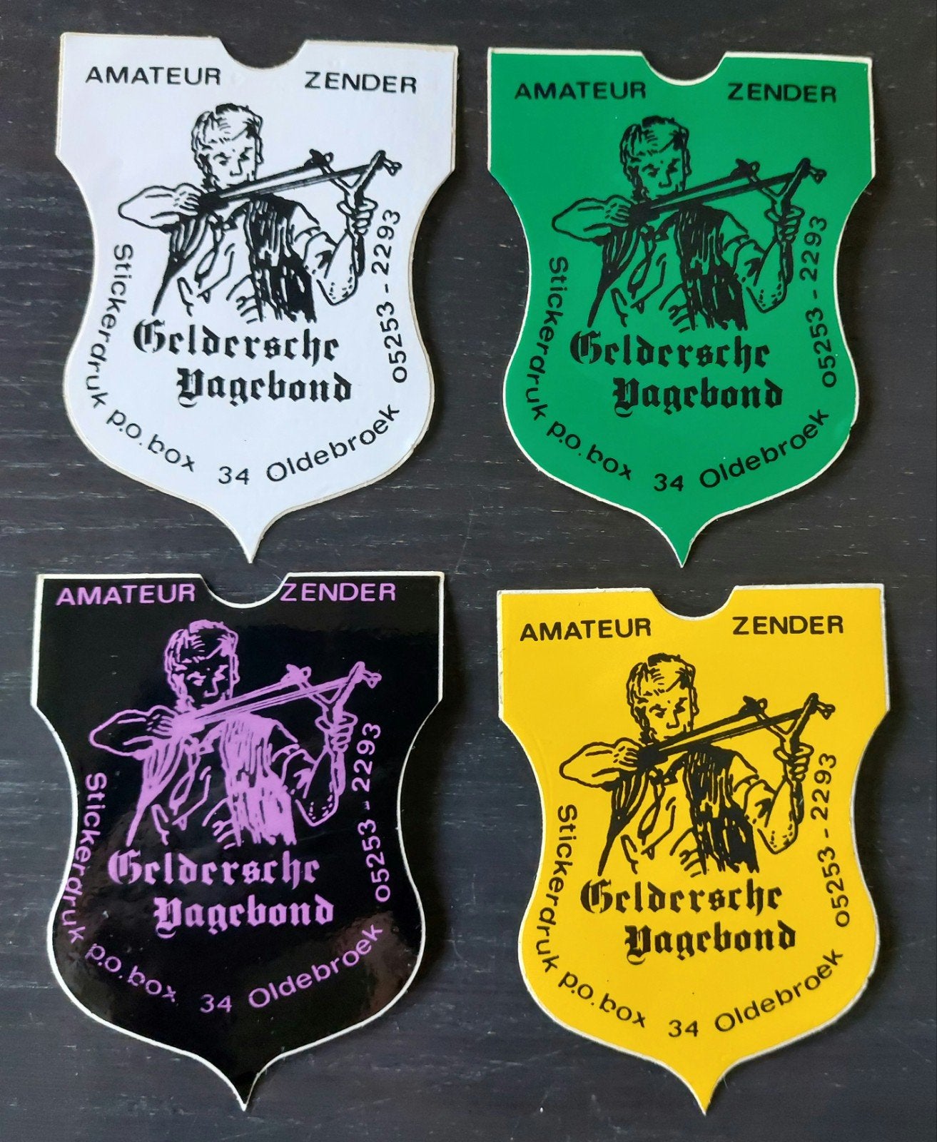 4 stickers Geldersche Vagebond Oldebroek zendamateur piraat, Ophalen of Verzenden