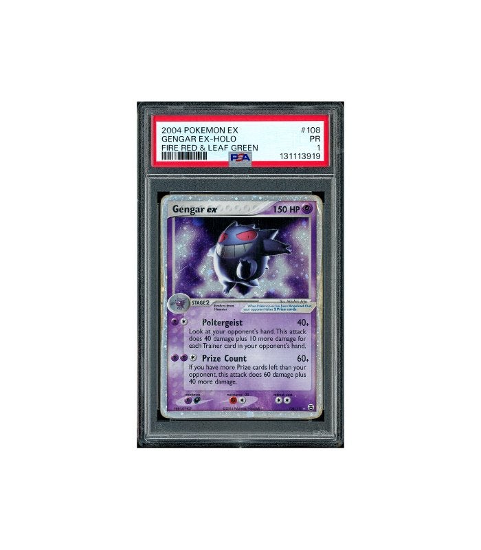 Pokemon Gengar ex Holo EX FireRed & LeafGreen #108 PSA 1, Ophalen of Verzenden, Zo goed als nieuw, Losse kaart, Foil