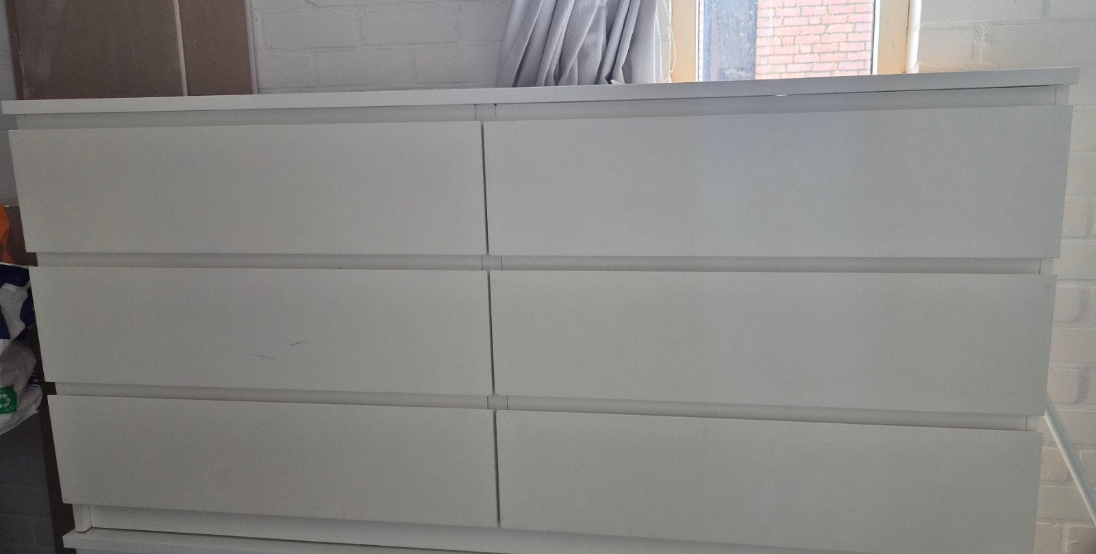 IKEA MALM ladekast met 6 laden, wit, Ophalen, Gebruikt, 150 tot 200 cm, 25 tot 50 cm