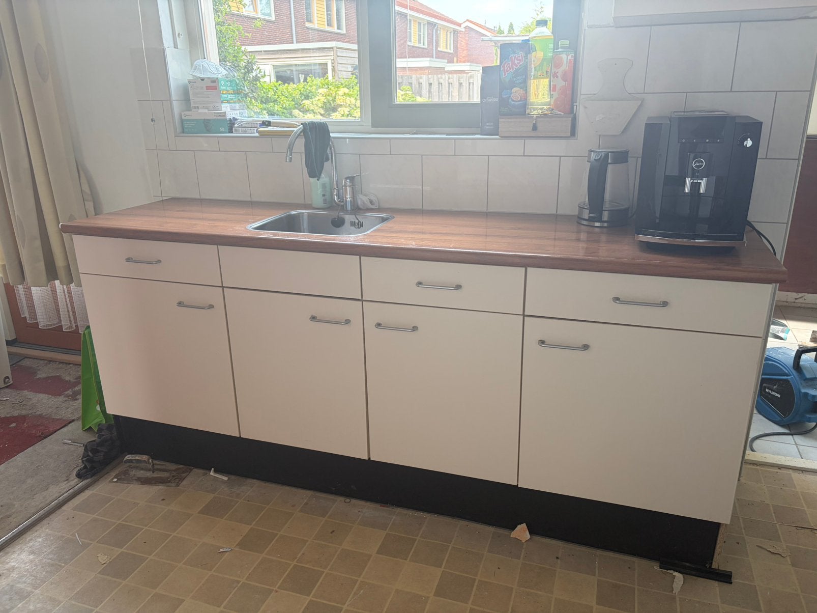 Keuken - gratis, zelf demonteren, Ophalen, Gebruikt, Wit, Enkelwandige keuken