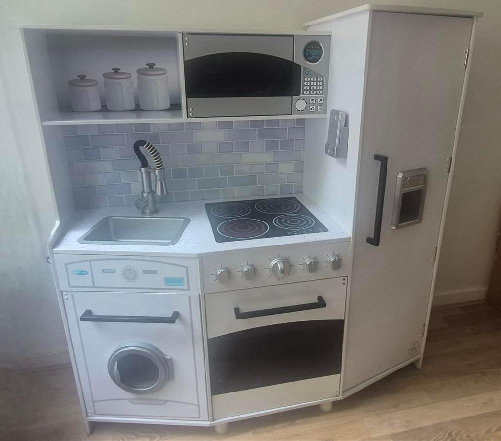 KidKraft Grote Speelkeuken met Koelkast en Wasmachine, Ophalen, Gebruikt, Hout, Speelkeuken