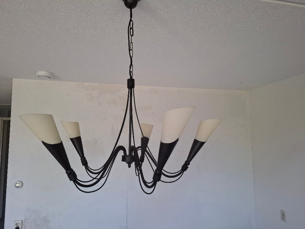 Sfeervolle 5 armige Hanglamp, Ophalen, Overige stijlen, 80 cm, Zo goed als nieuw