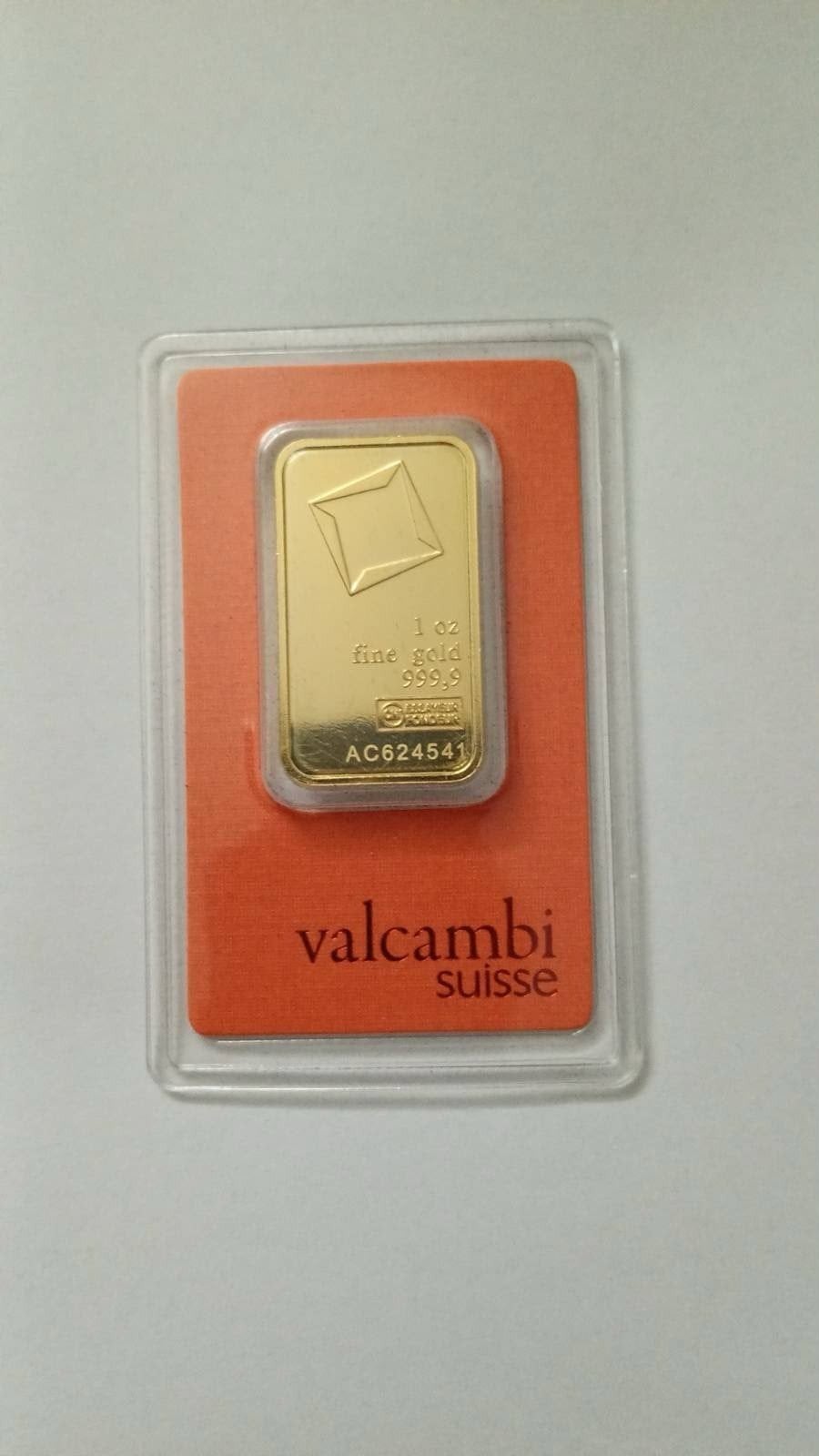 Valcambi Suisse 1 oz Goudbaar 999.9 Fine Gold, Ophalen, Goud