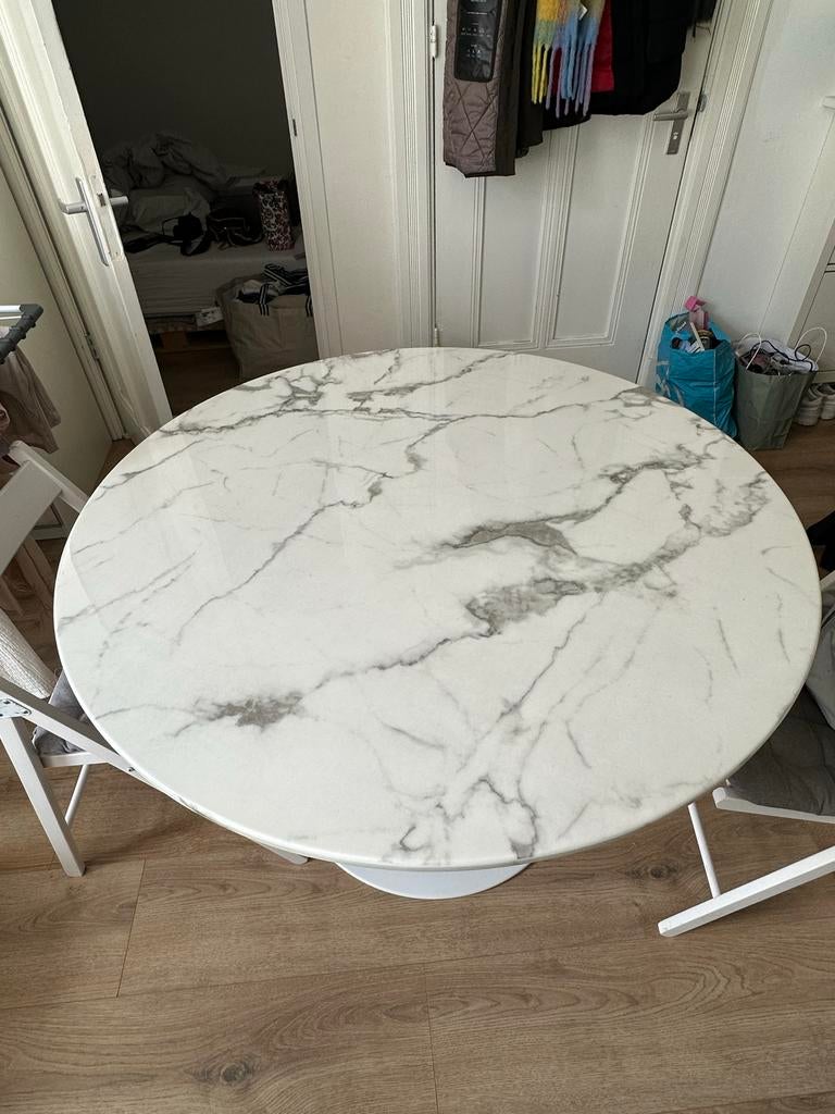 Marmor steen tafel, Ophalen, Overige materialen, Gebruikt, 100 tot 150 cm