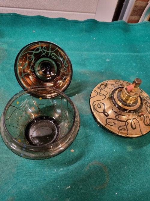 toiletset art deco met bladgoud, Ophalen of Verzenden, 'T Olde Gre-j, Info@toldegrej.nl, Endepoelstraat 20f Didam