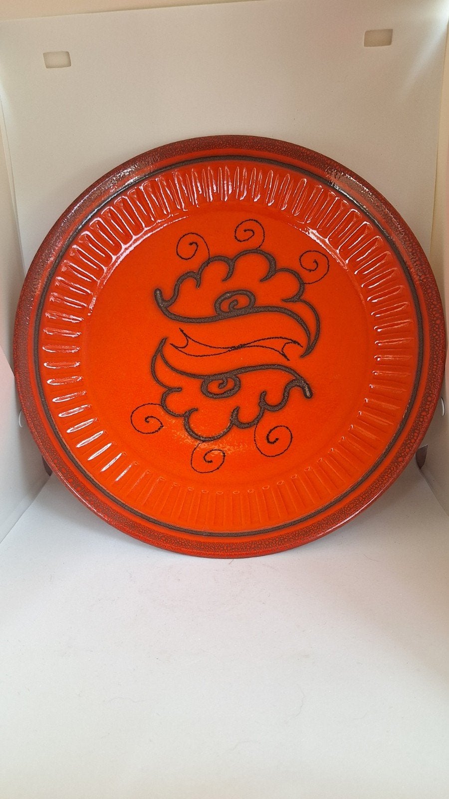 Flora Keramiek Gouda sierbord - oranje decor, Ophalen of Verzenden