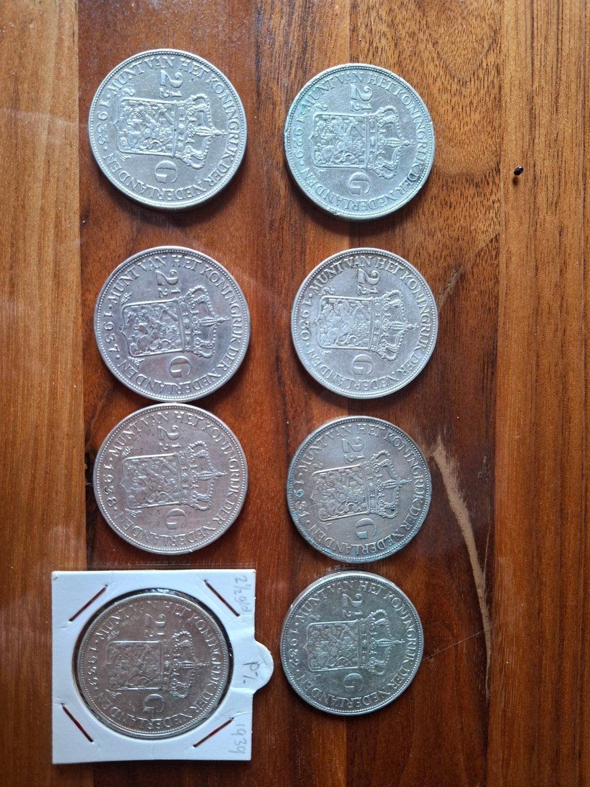 Serie rijksdaalders wilhelmina 1929-1939 2 ½ gulden, Setje, Zilver, Ophalen of Verzenden, Koningin Wilhelmina