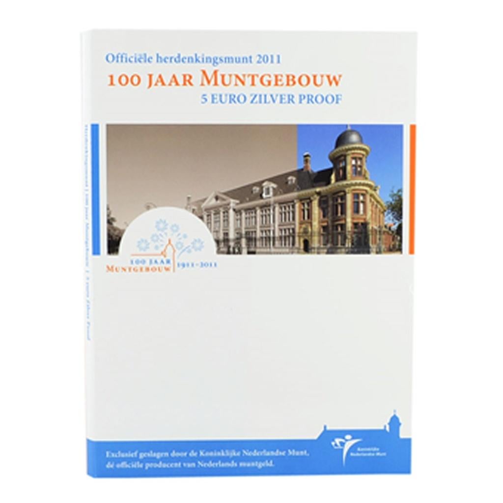5 euro 2011 - Het 100 jaar Muntgebouwvijfje (PROOF), Setje, Zilver, Overige landen, Ophalen of Verzenden