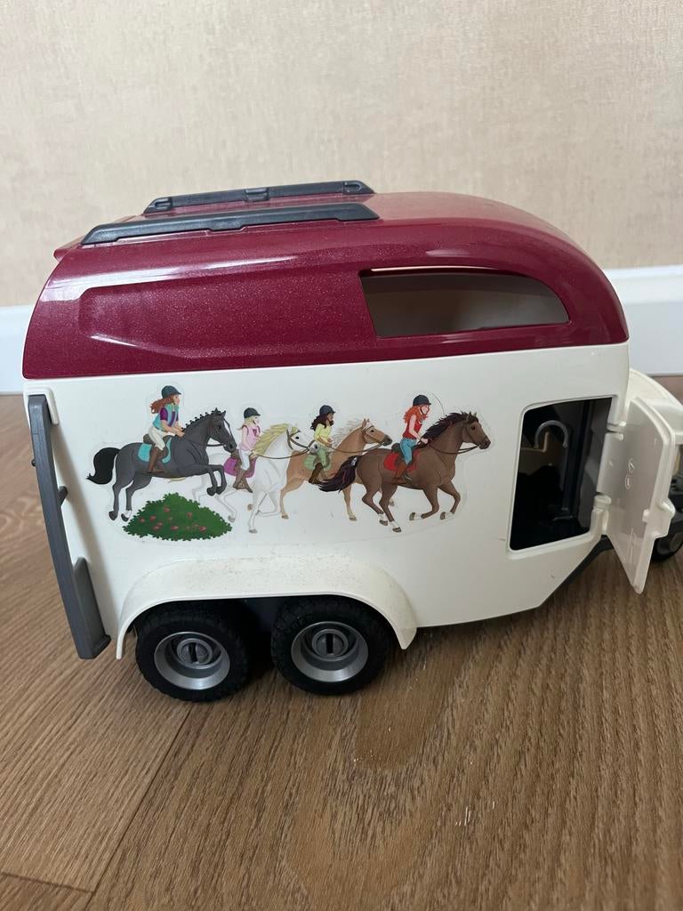 Schleich paardentrailer met voer, Ophalen of Verzenden, Gebruikt