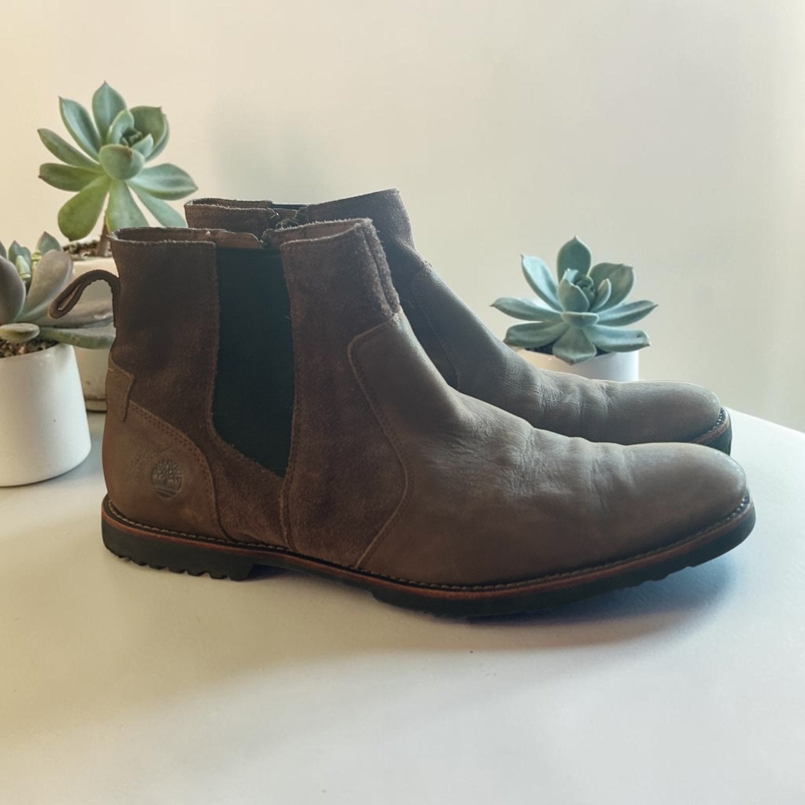 Timberland Laarzen Maat 47,5 Bruin Suède Leer Chelsea Style, Bruin, Verzenden, T, Zo goed als nieuw