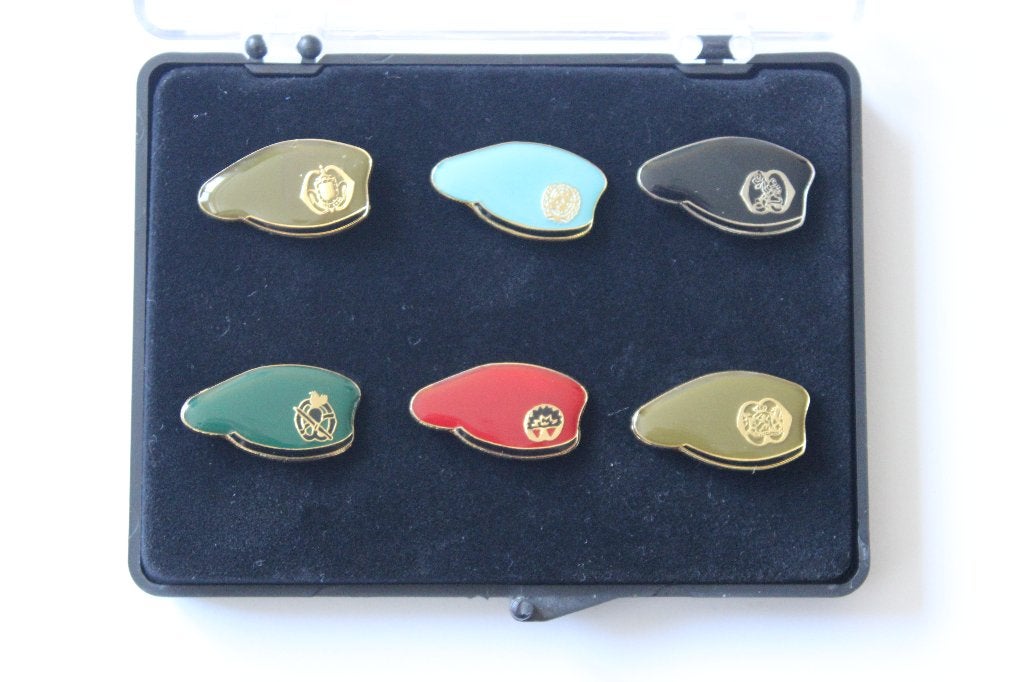 6 baret spelden  kon  landmacht, Verzenden, Landmacht, Nederland, Embleem of Badge
