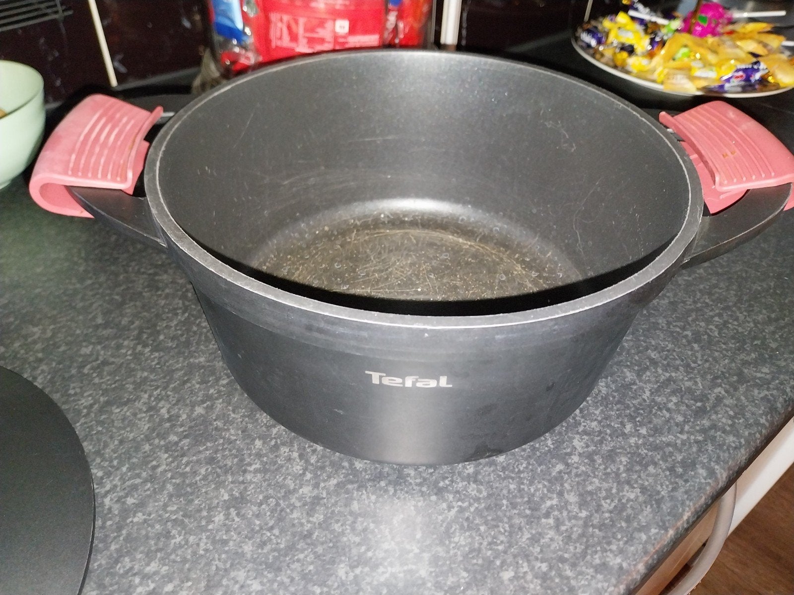 Tefal Kookpan met Deksel - Gebruikt, Aluminium, Ophalen of Verzenden, Antiaanbaklaag, Kookpan