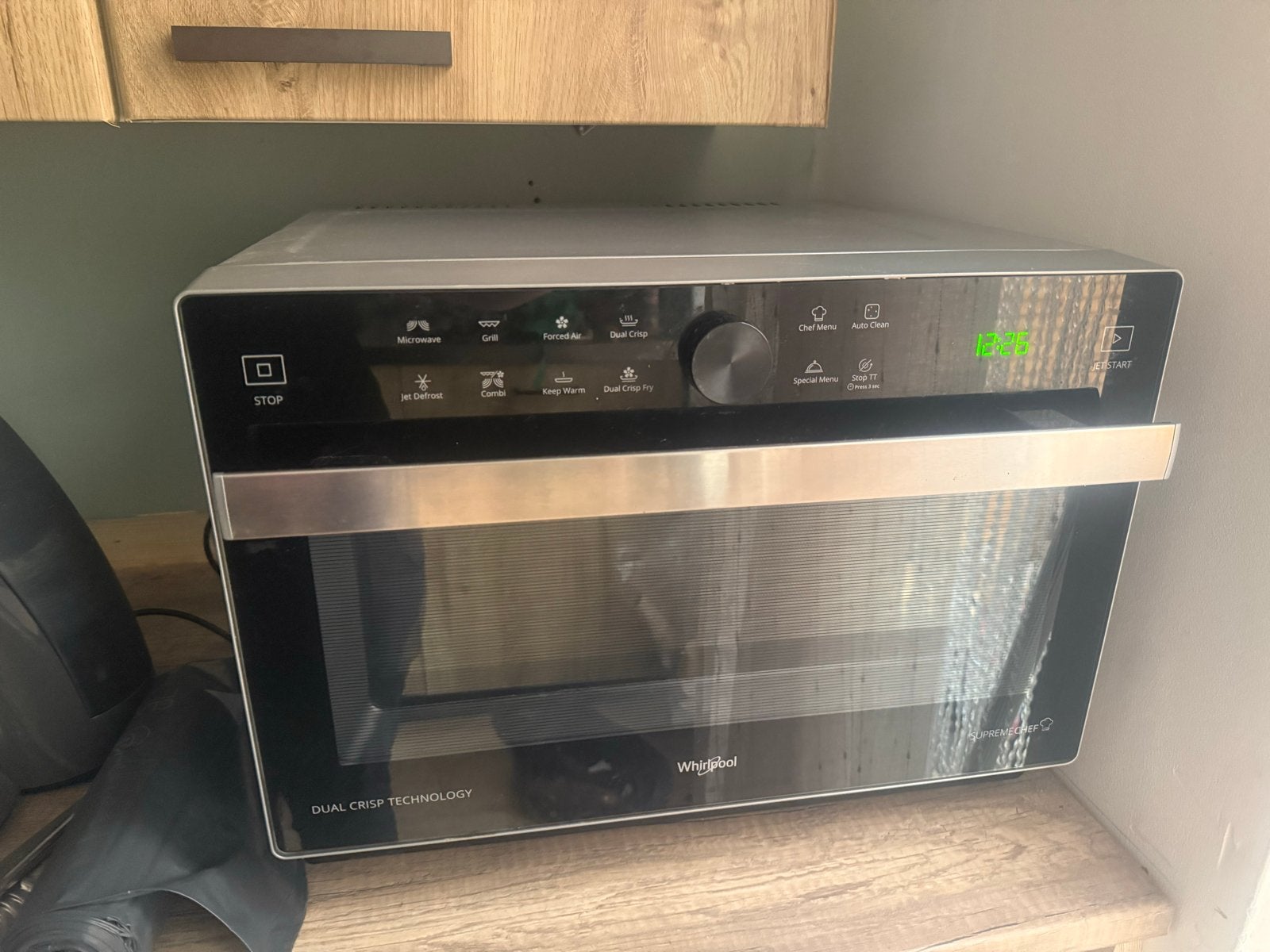Whirlpool Combimagnetron - Zilver - Gebruikt, Witgoed en Apparatuur, Magnetrons, Ophalen, Combimagnetron, Gebruikt, 60 cm of meer