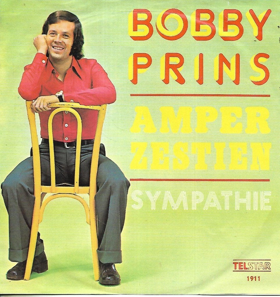 Bobby Prins - Amper zestien (Telstar), Ophalen of Verzenden, Gebruikt, 7 inch, Nederlandstalig