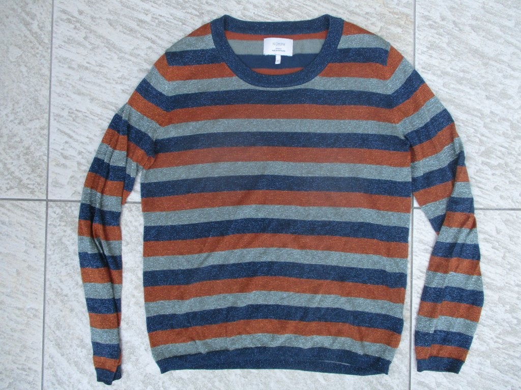 Nümph truitje blauw / bruin gestreept glitter maat M trui, Kleding | Dames, Maat 38/40 (M), Blauw, Ophalen of Verzenden, Zo goed als nieuw