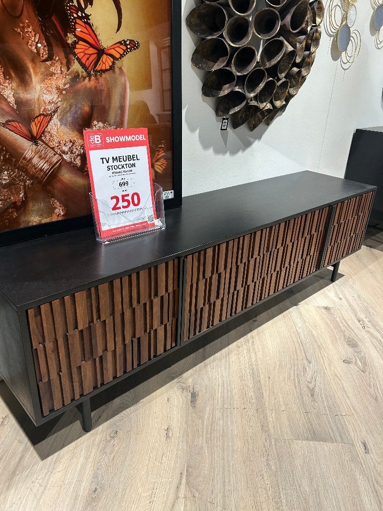 Tv meubel Stockton, Ophalen, 150 tot 200 cm, Zo goed als nieuw, Minder dan 100 cm