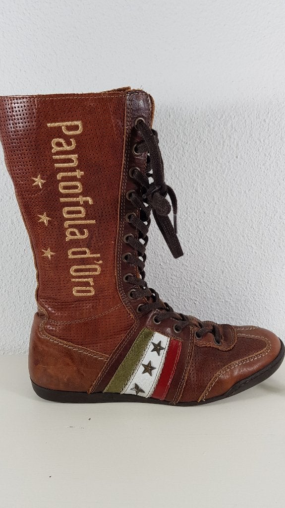 Pantofola d'Oro, bruine laarzen, maat 39. 6A5, Tweedehands verkoop, Bruin, Ophalen of Verzenden, Hoge laarzen