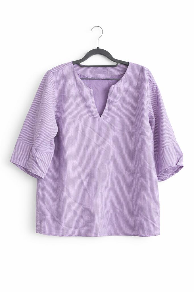 Alexandre Laurent Paris linnen blouse paars gestreept, Ophalen of Verzenden, Zo goed als nieuw, Maat 38/40 (M), Paars