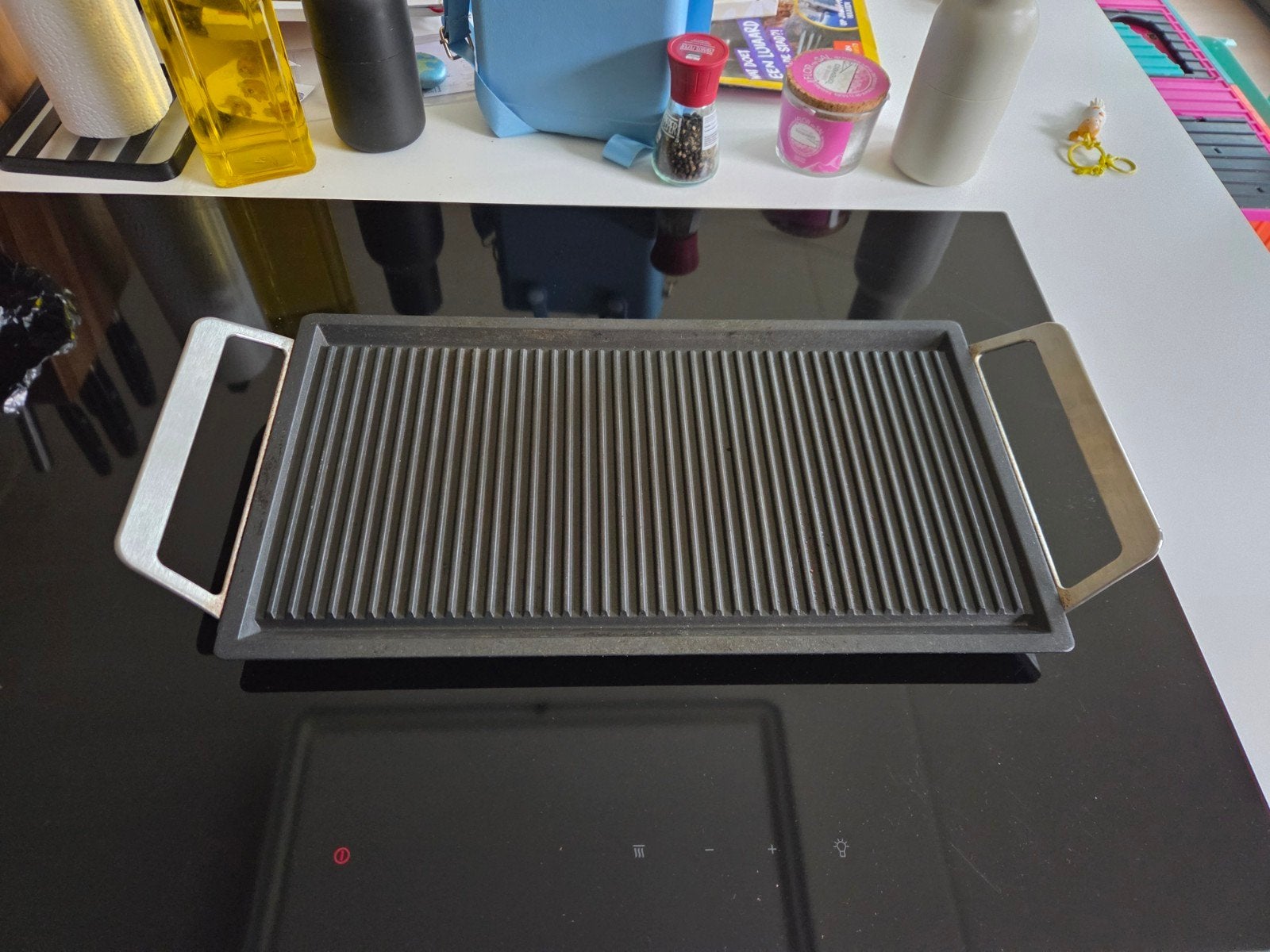 AEG Grillplaat voor Inductie - Heerlijk Grillen op Fornuis, Ophalen of Verzenden, Vaatwasmachinebestendig