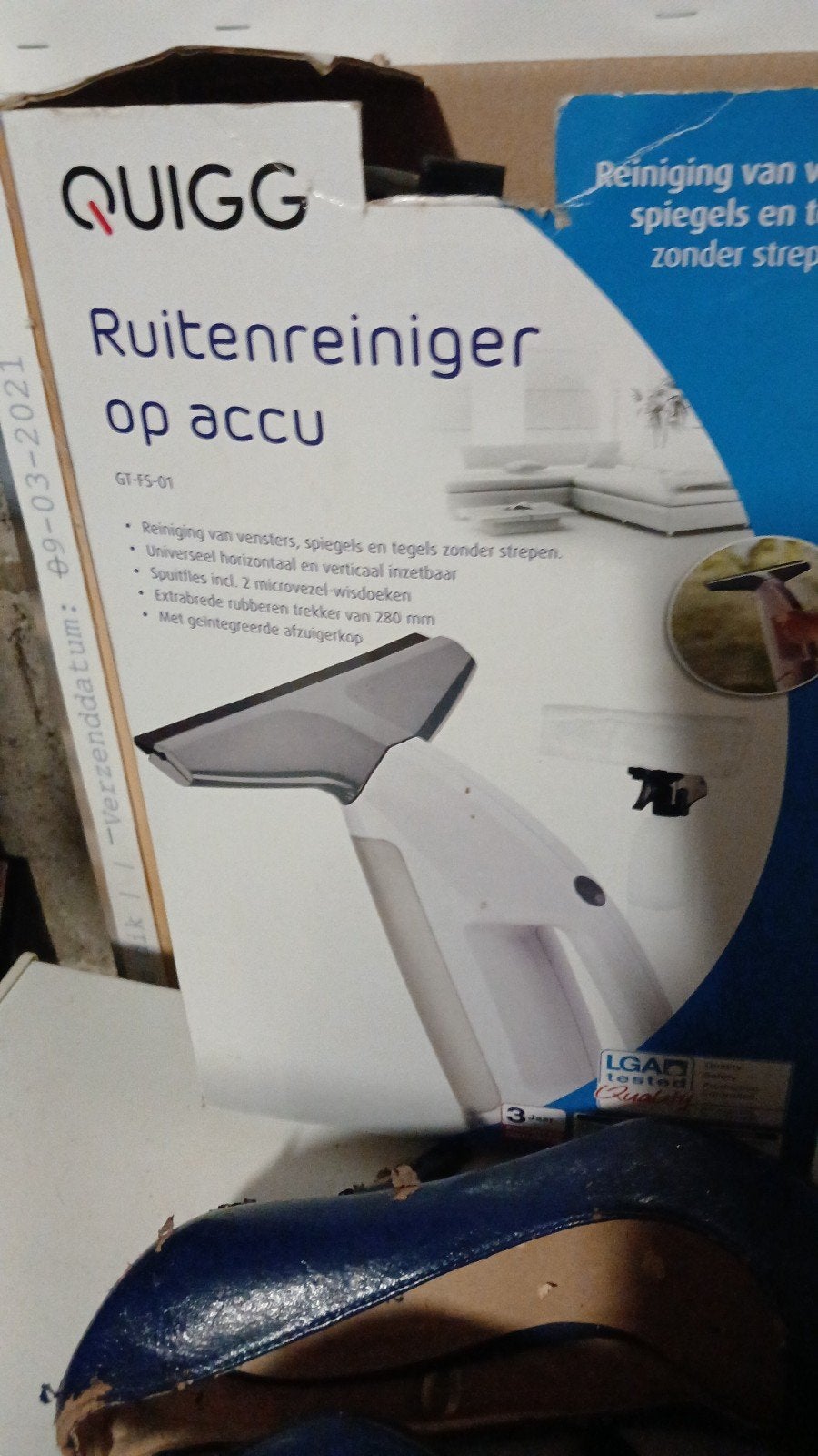 QUIGG Ruitenreiniger op accu - streepvrije ramen, Ophalen, Raamwisser of Trekker
