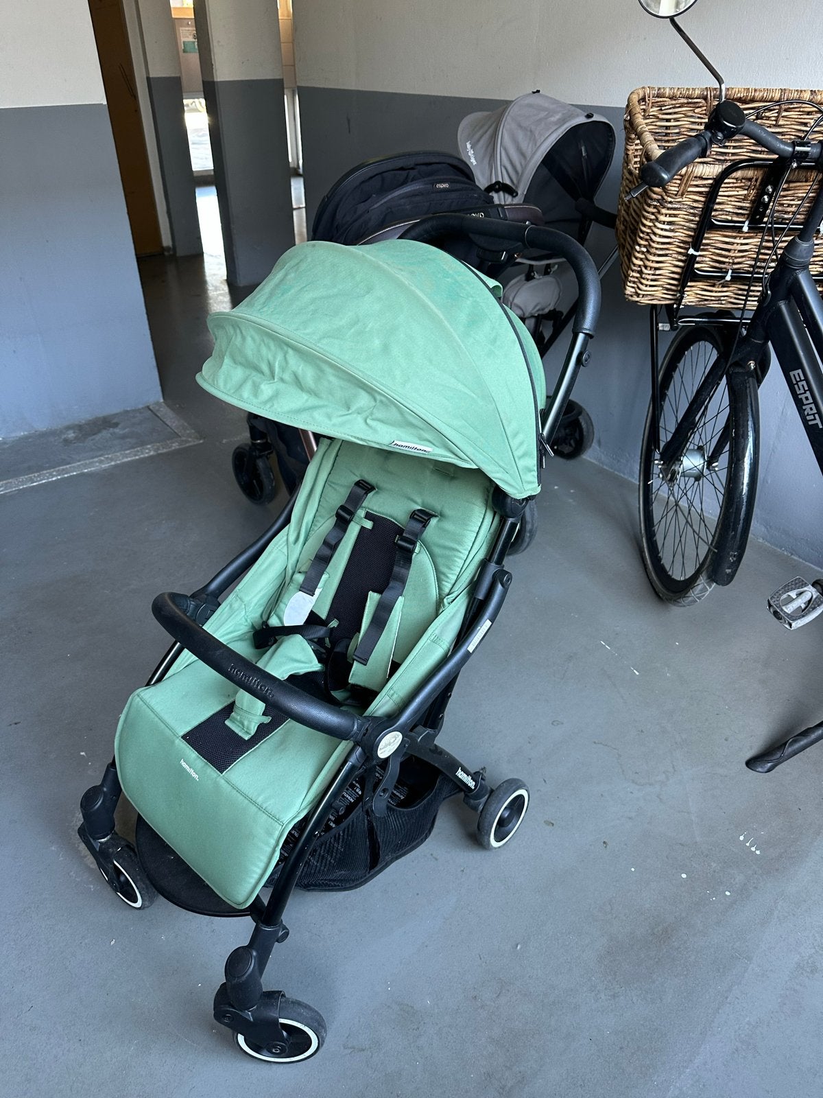 Hamilton buggy – mintgroen, compact en handig, Kinderen en Baby's, Ophalen, Gebruikt, Overige merken, Zonnekap