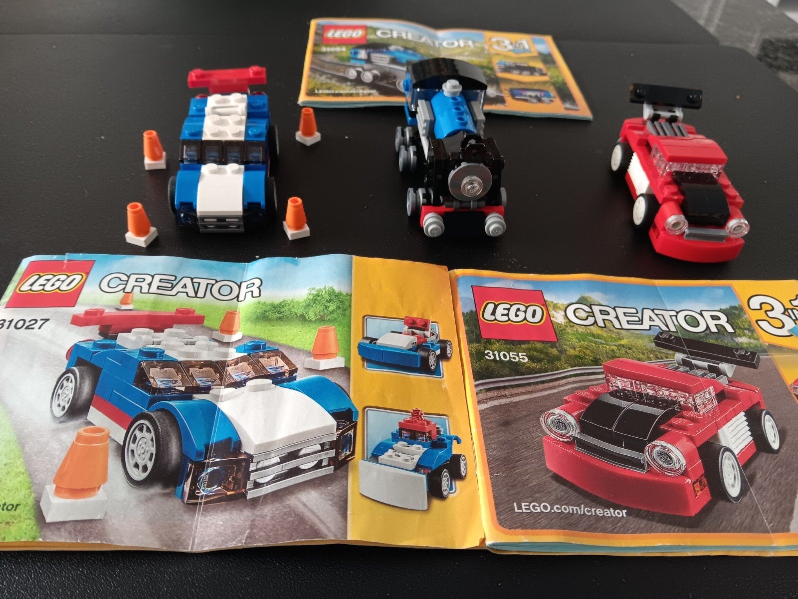 Lego Creator 3-in-1 : Auto's en Trein (31027, 31055, 31054), Gebruikt, Lego, Inclusief instructies, Ophalen of Verzenden