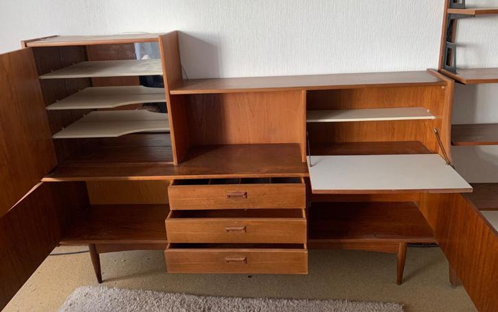 Simpla Lux Teakhouten Dressoir Deense/Scandinavische stijl, Ophalen, Gebruikt, 150 tot 200 cm, Teakhout