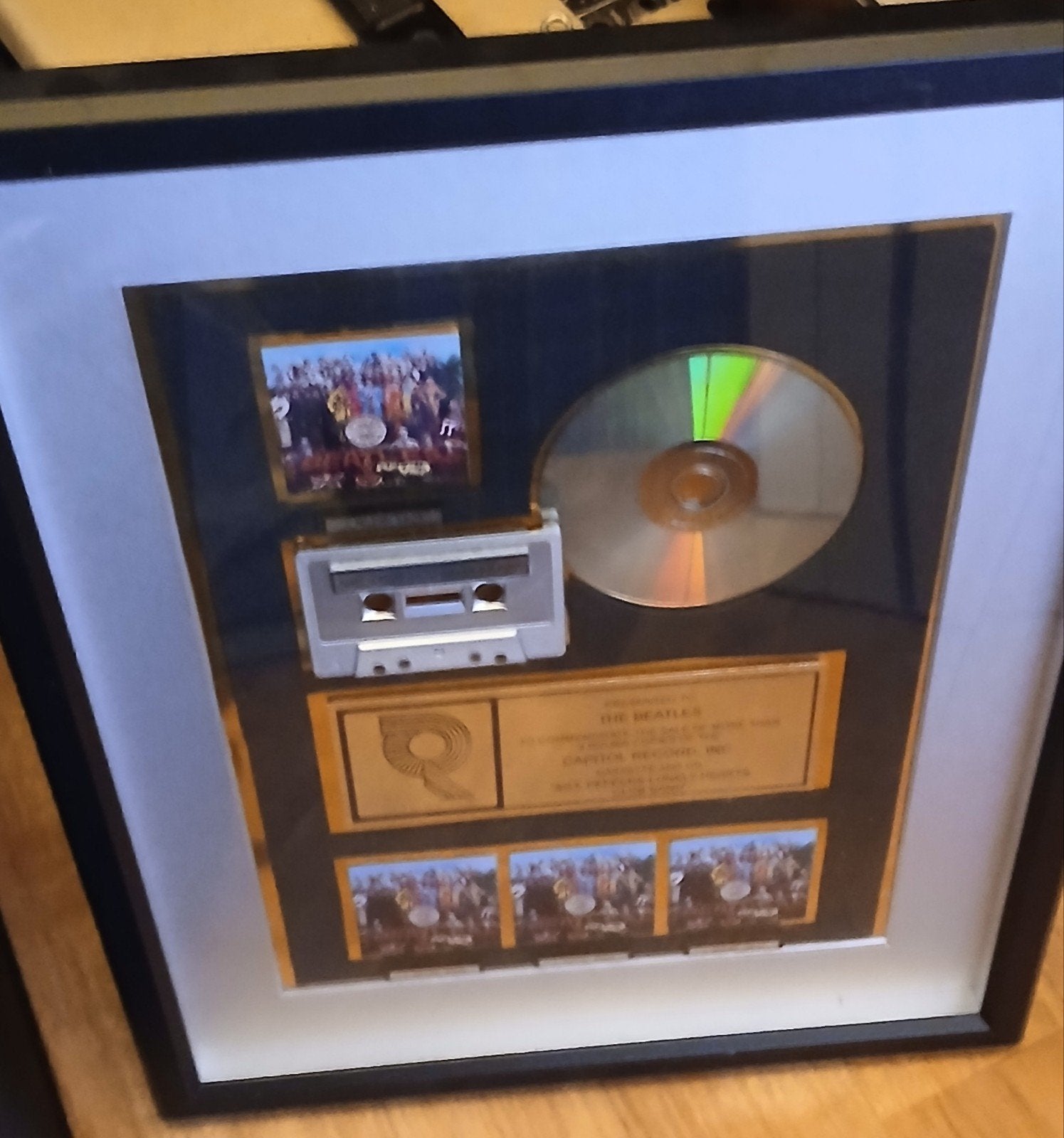 The Beatles Sgt. Pepper's 4x platina Plaat Usa Award replica, Ophalen of Verzenden, Gebruikt, Cd of Plaat