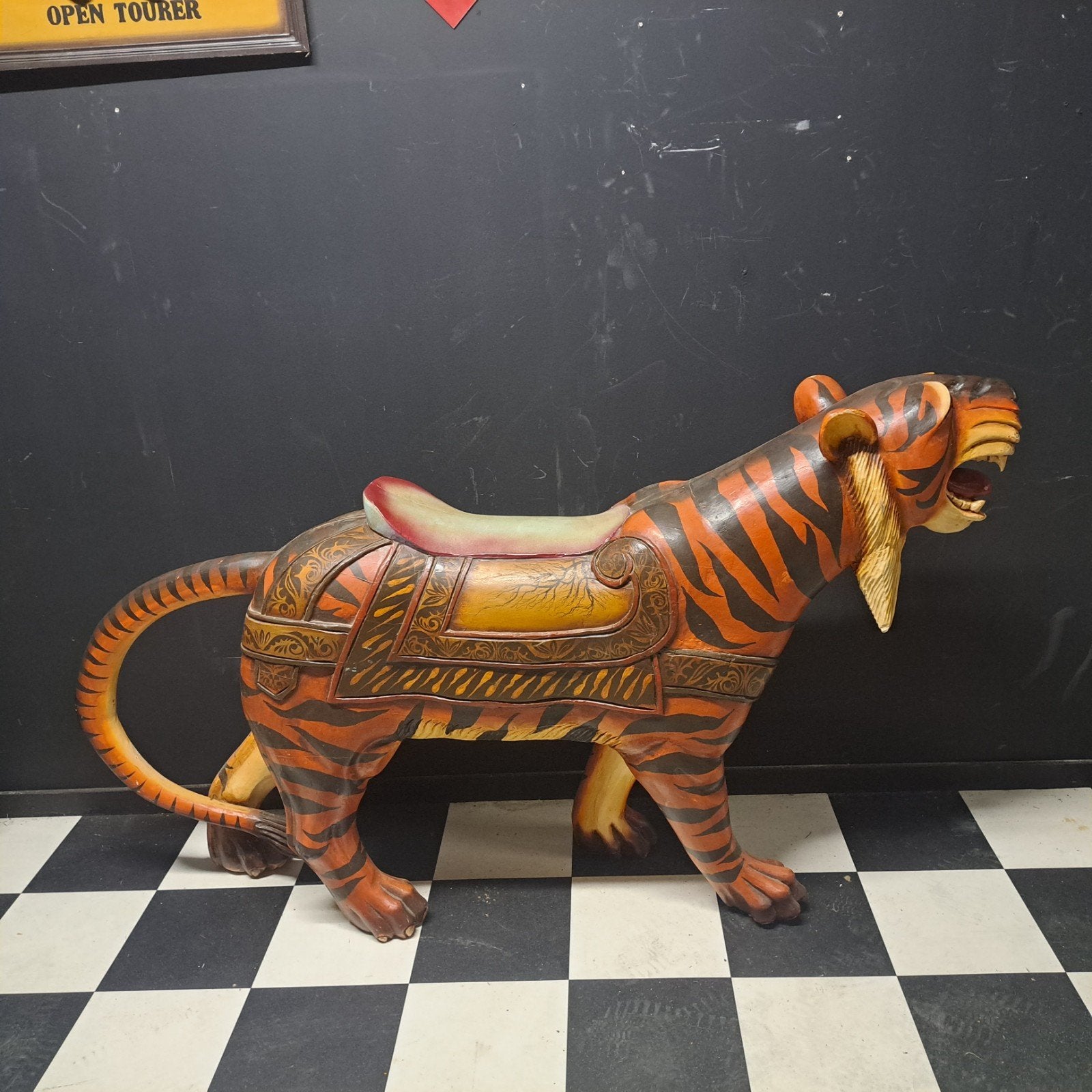 Tijger Houten beeld Kermis Xxl, Ophalen, Gebruikt, Dier
