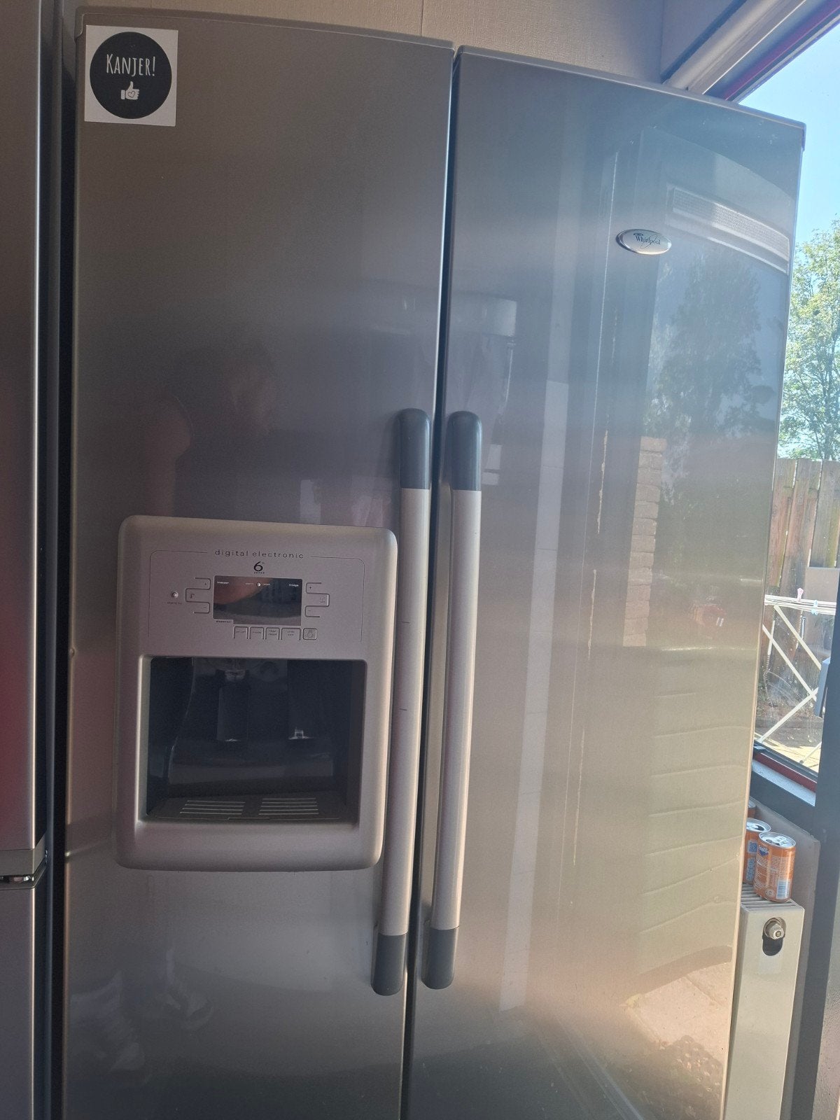 Whirlpool Amerikaanse koelkast - defect, voor onderdelen, 200 liter of meer, 60 cm of meer, Met aparte vriezer, Niet werkend