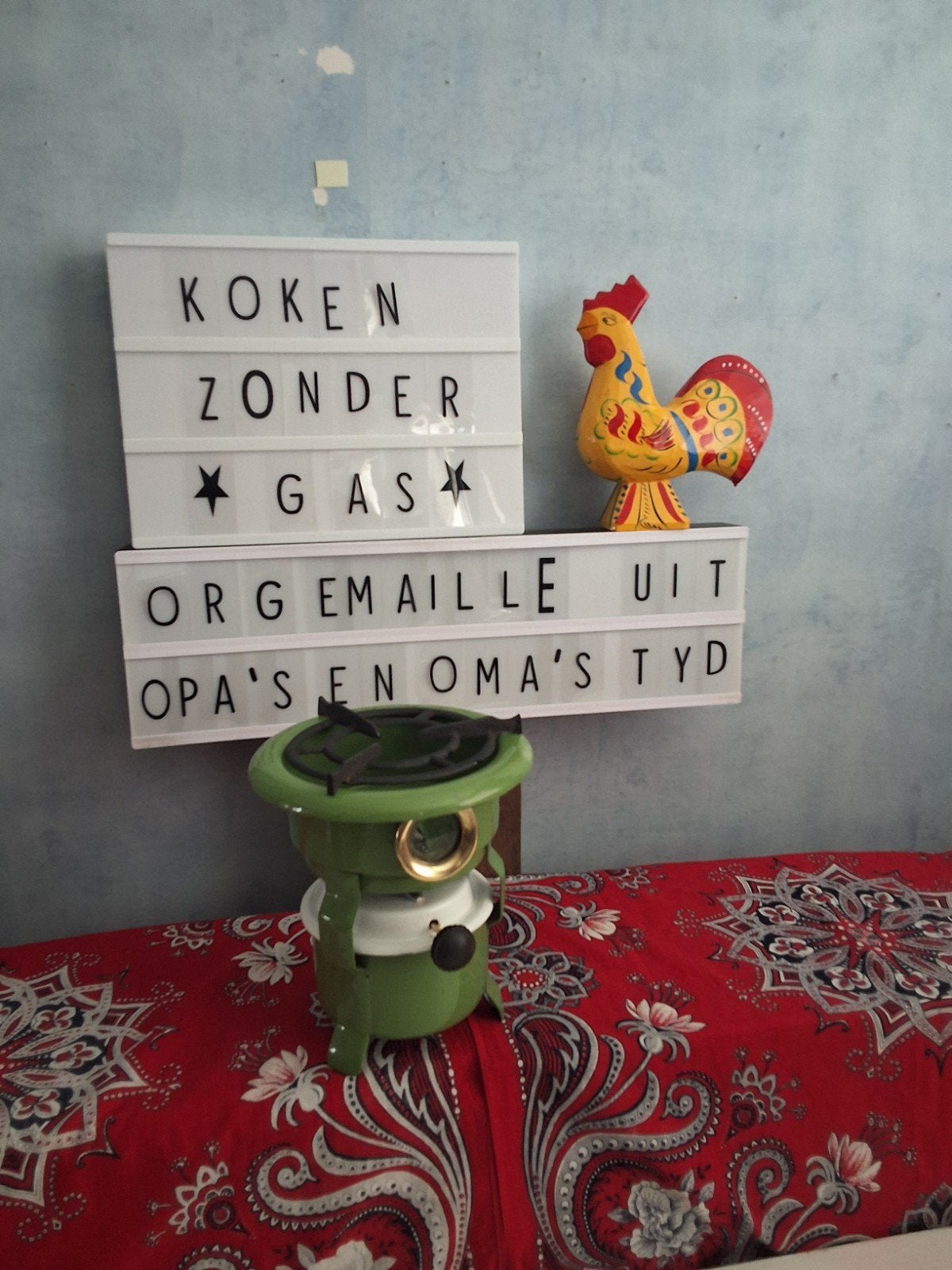 😯Mooi / compleet BECCON emaille  OLIESTEL  4 FOTO'S, Ophalen of Verzenden
