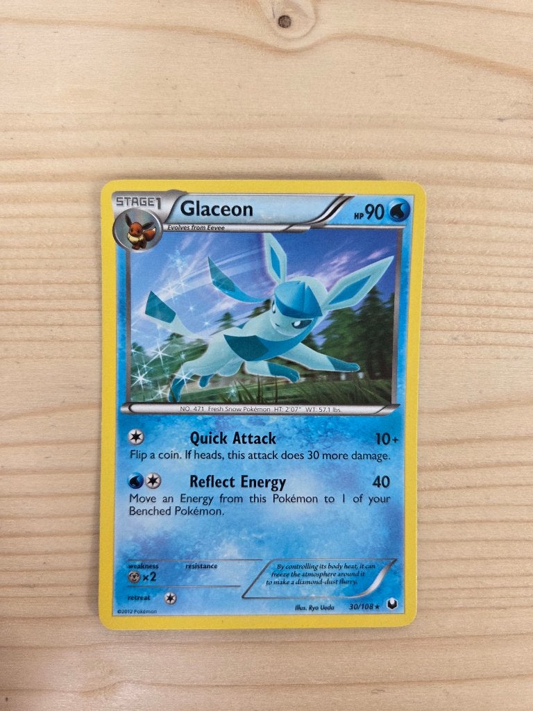 Pokemonkaart Glaceon 30/108, Ophalen of Verzenden, Zo goed als nieuw