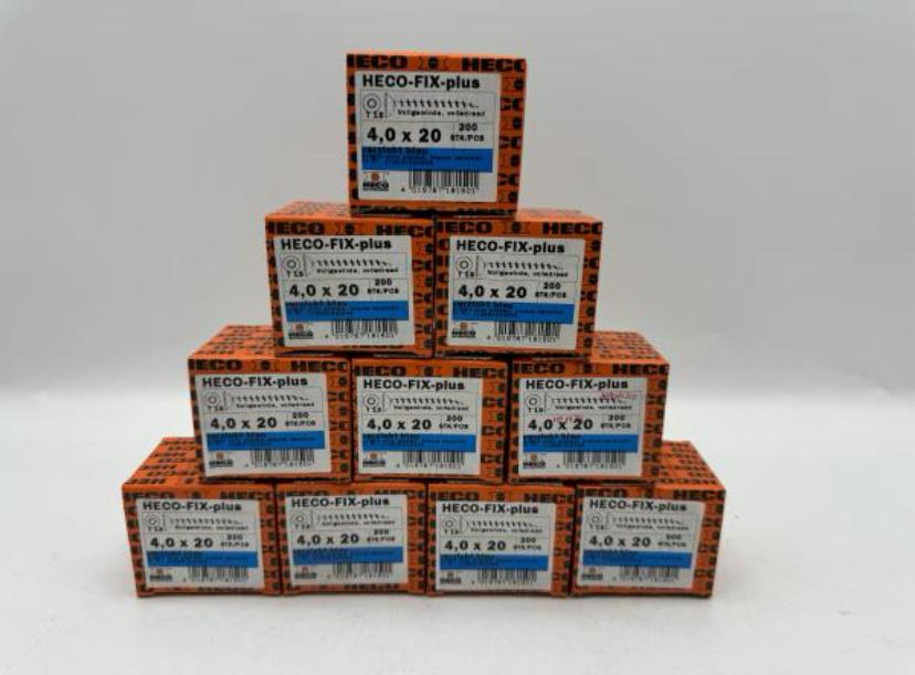 Heco spaanplaatschroeven 4x20mm en 4x30mm 55.800 schroeven, Minder dan 25 mm, Nieuw, Ophalen of Verzenden, Plank