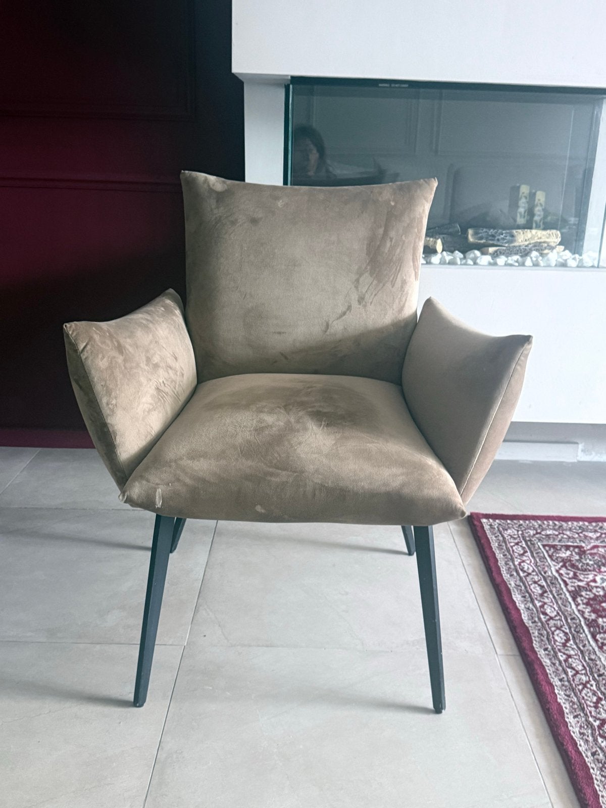 Hoyz Collection Eetkamerfauteuil Lobby - Champagne Velours, Huis en Inrichting, Stoelen, Ophalen, Overige kleuren, Zo goed als nieuw