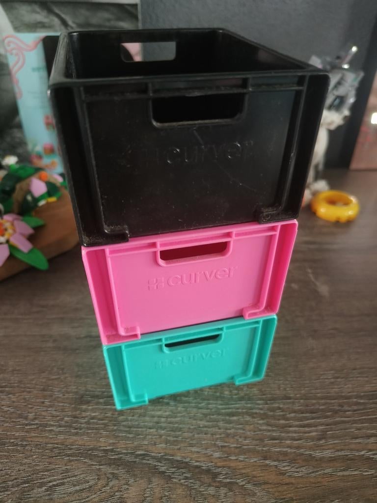 Retro Curver bureau bakjes jaren '80, Minder dan 35 cm, Ophalen of Verzenden, Minder dan 40 cm, Doos