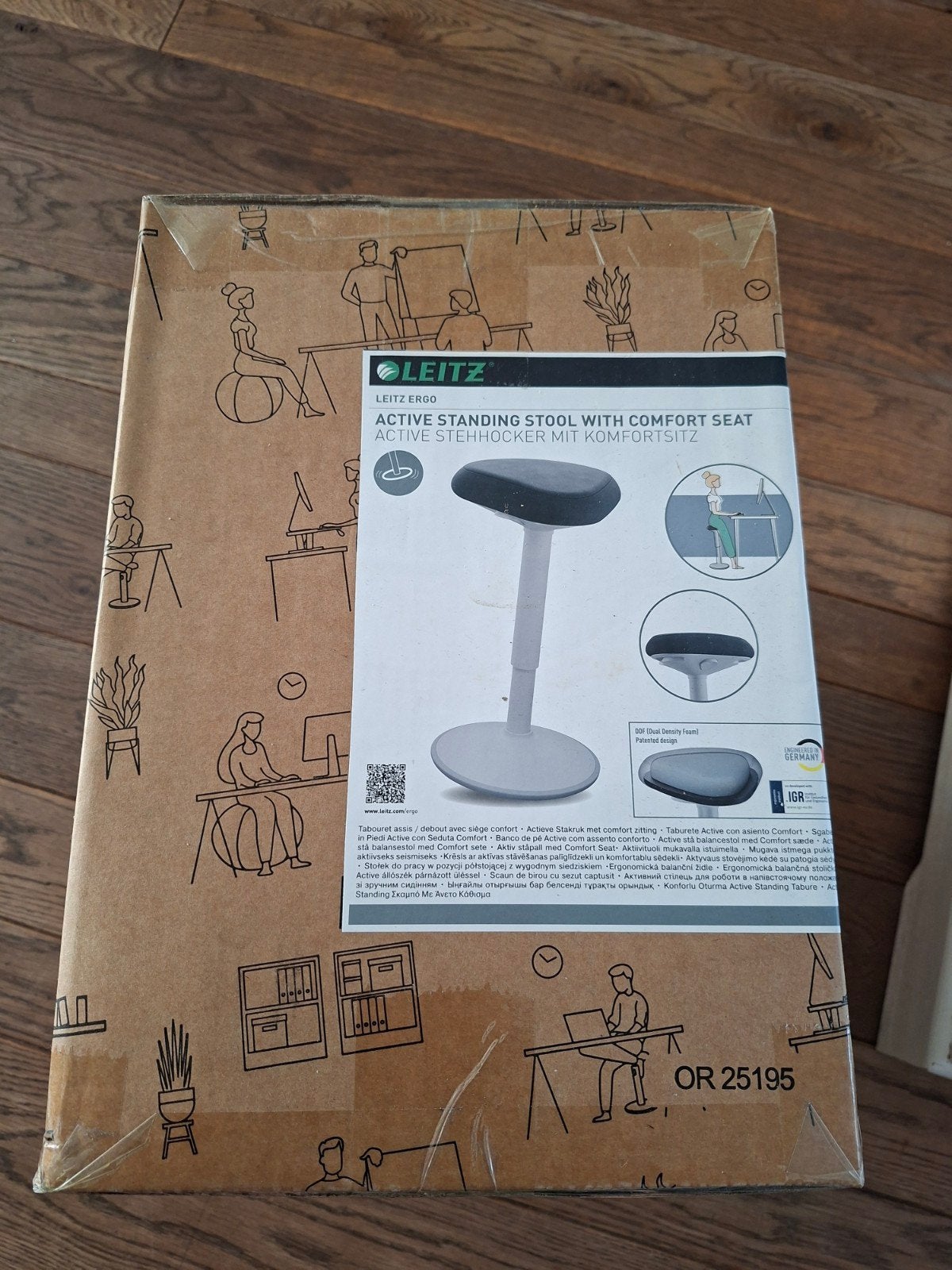 Leitz Ergo Active Sta-kruk met Comfort Zitvlak, Huis en Inrichting, Ophalen, Nieuw, Grijs