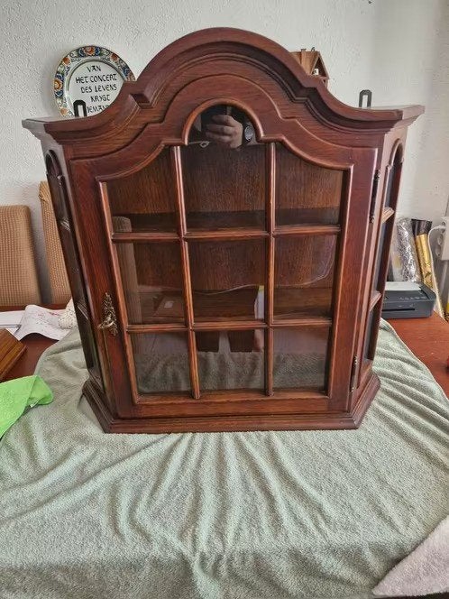 Klassiek vitrinekastje h3, Huis en Inrichting, Kasten | Vitrinekasten, Ophalen, Met deur(en), Klassiek, Onbekend