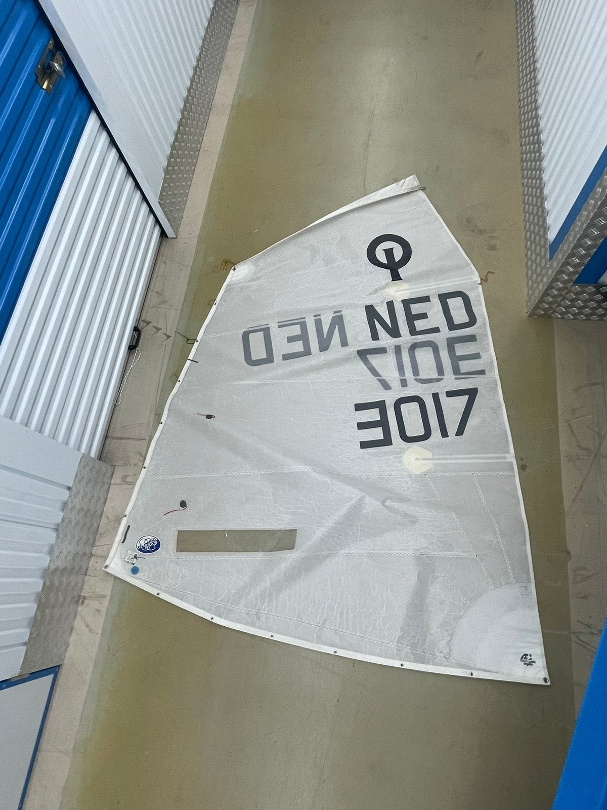 Wedstrijdzeil optimist zgan Olymic, Ophalen, Zo goed als nieuw, Overige typen, Minder dan 15 m²
