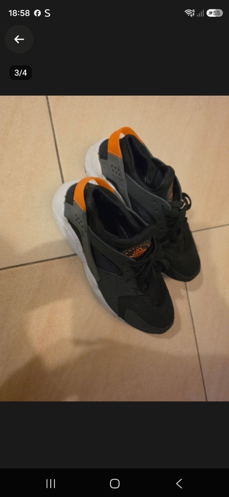 Nike Air Huarache 3D Swoosh "Black" - Maat 39/40, Zwart, Nike, Ophalen of Verzenden, Sneakers of Gympen