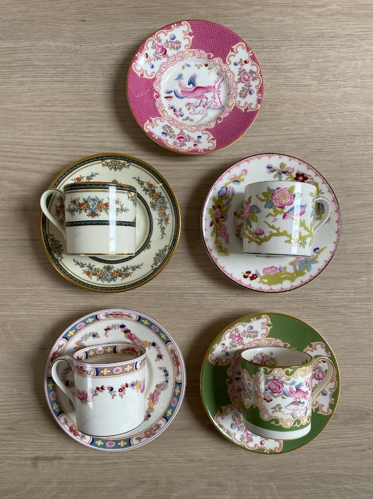 Minton Bone China porselein kop en schotels, made in England, Antiek en Kunst, Antiek | Porselein, Ophalen of Verzenden