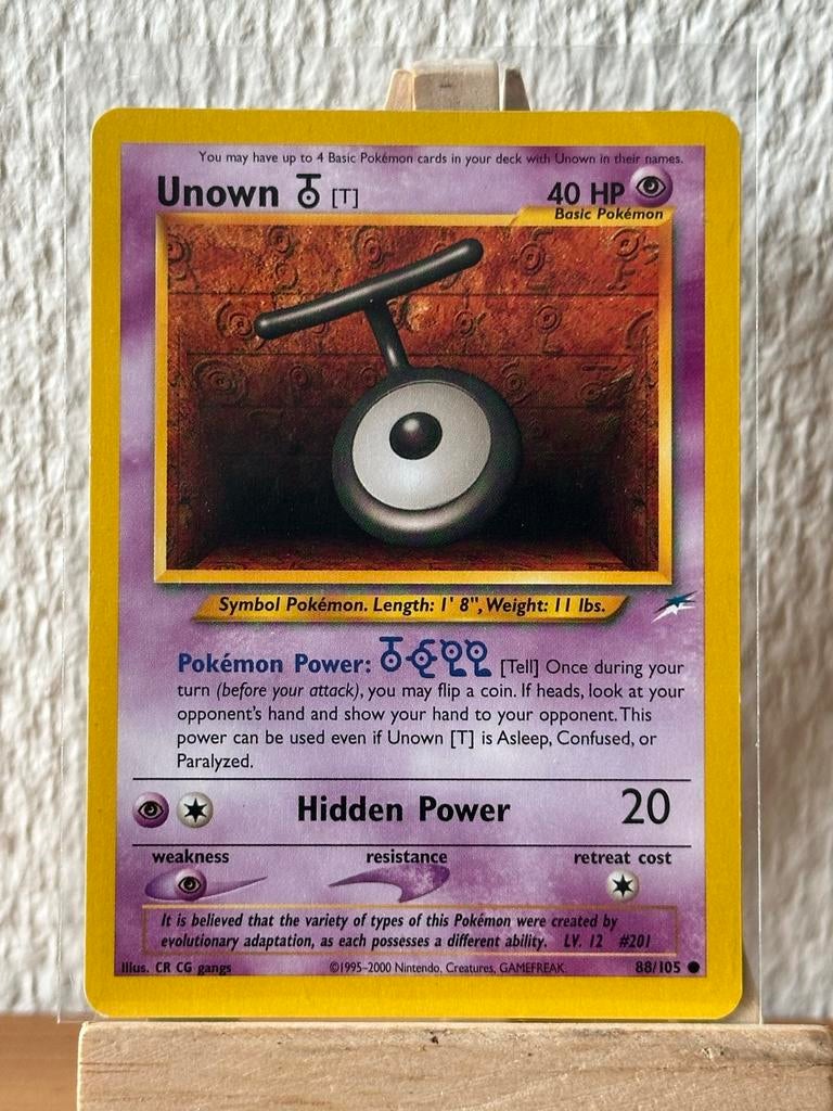 Unown [T] (NDE 88) - Neo Destiny Pokémon Kaart, Ophalen of Verzenden, Gebruikt, Losse kaart