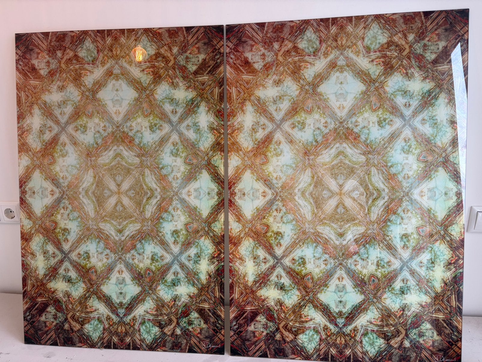 Set van 2 4Dreams wanddecoratie glas 60x90 cm, Ophalen, Oorspronkelijke maker, Overige typen, Zo goed als nieuw