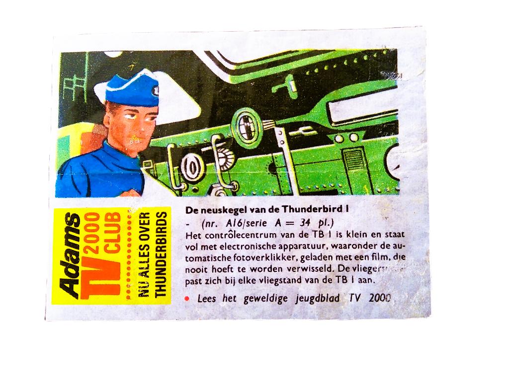 thunderbirds adams serie tv 2000 club*1966*neuskegel Nr.A 16, Ophalen of Verzenden, Gebruikt, Tv, Foto of Kaart
