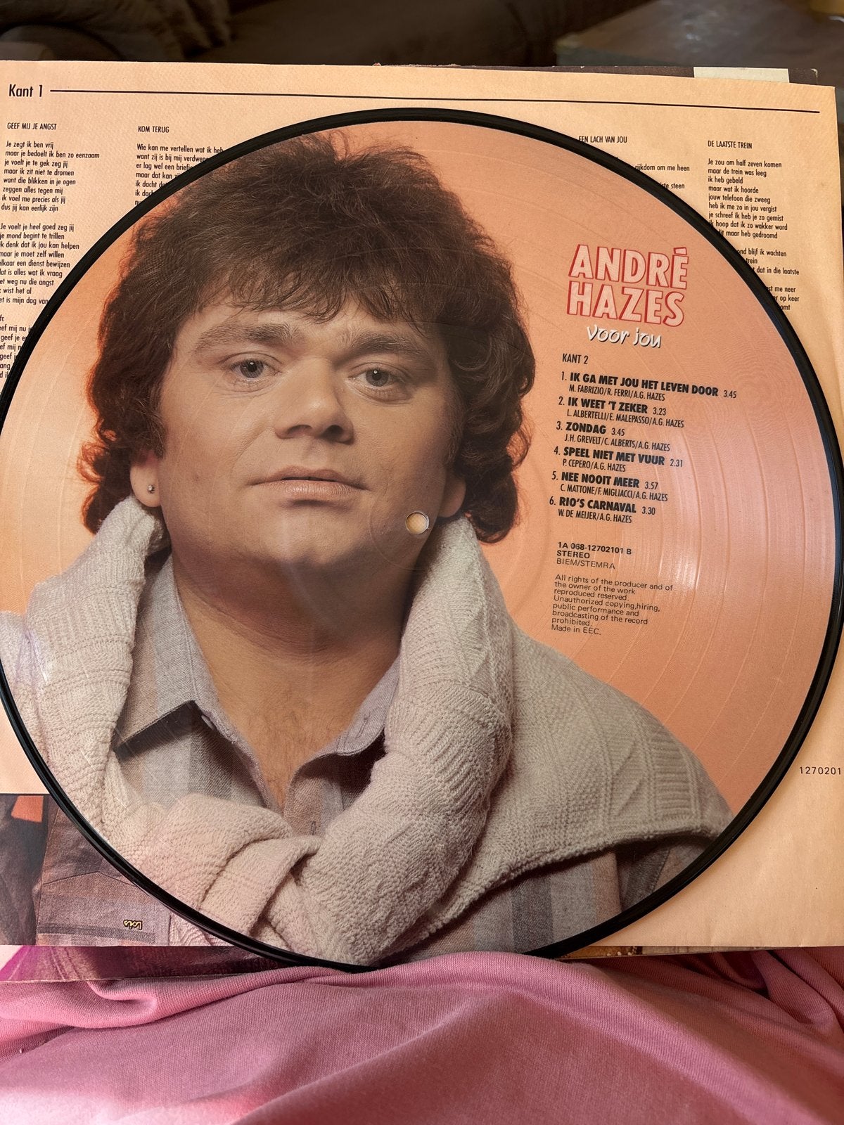 André Hazes - Voor Jou Picture Disc LP (Beperkte Oplage), Cd's en Dvd's, Ophalen, LP, Gebruikt, Levenslied of Smartlap