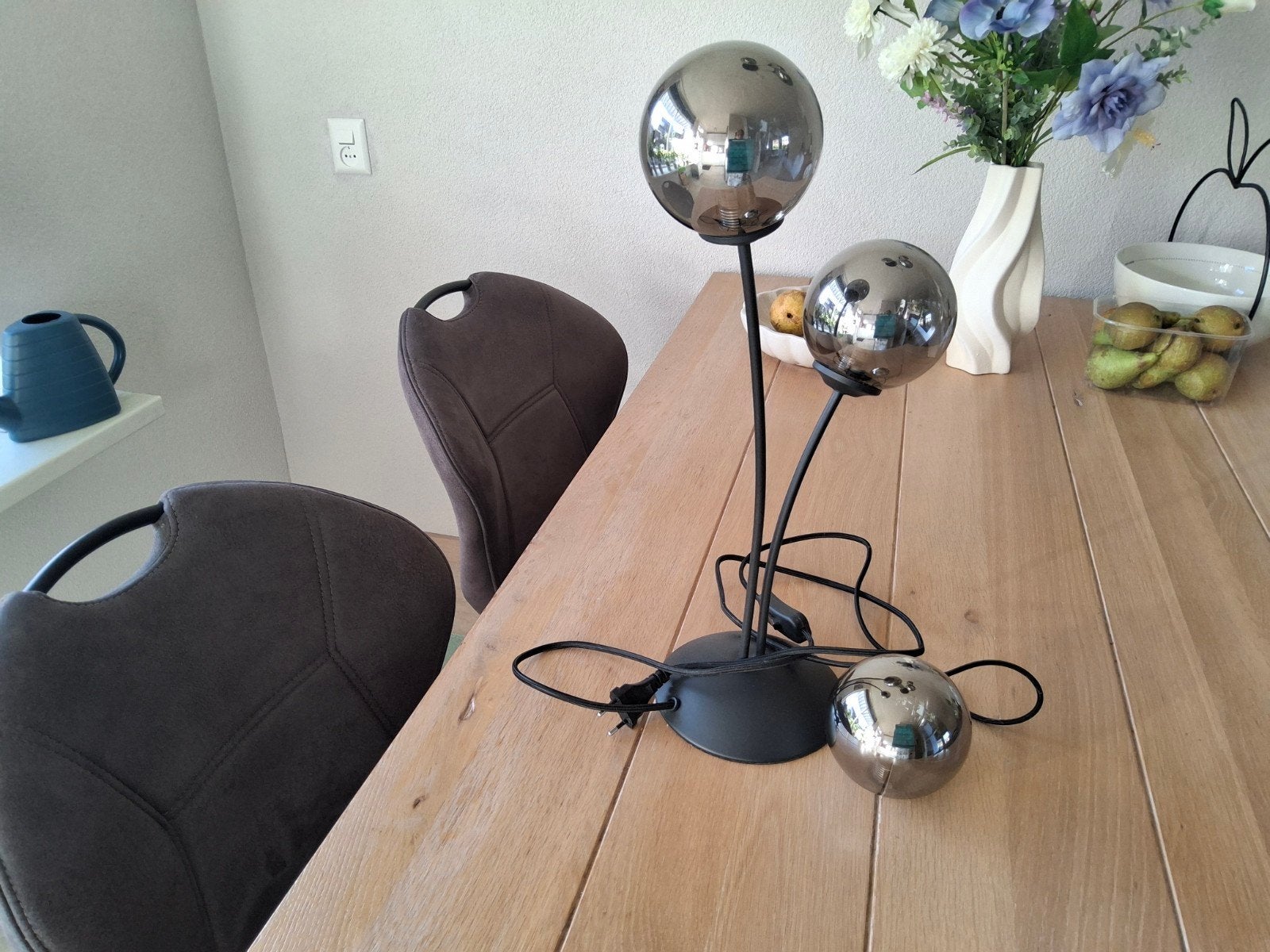 staande lamp met smoke glas en een plafondlamp, Ophalen of Verzenden, Zo goed als nieuw, Glas