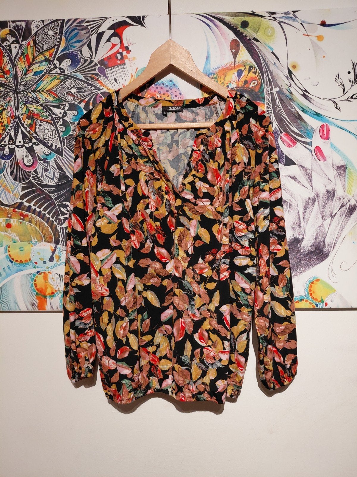 Norah Herfst Blouse Maat 42, Meerkleurig, Maat 42/44 (L), Ophalen of Verzenden, Zo goed als nieuw