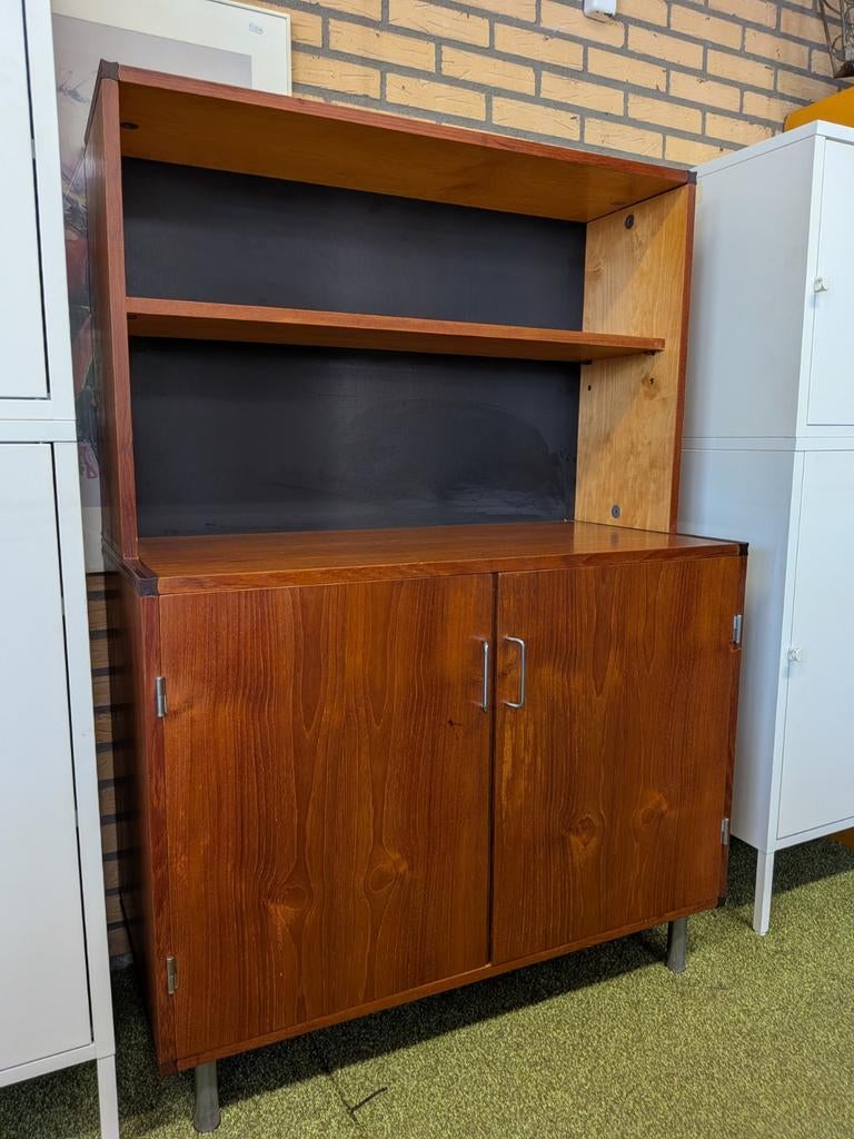 Pastoe Teak Fineer Kast met Opbouw | Deense / Scandinavische, 100 tot 150 cm, Onbekend, Onbekend, Onbekend